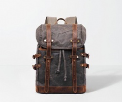 Waxed Canvas Backpack/Double Shoulder Bag/Travel Bag
