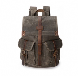 Waxed Canvas Backpack/Double Shoulder Bag/Travel Bag